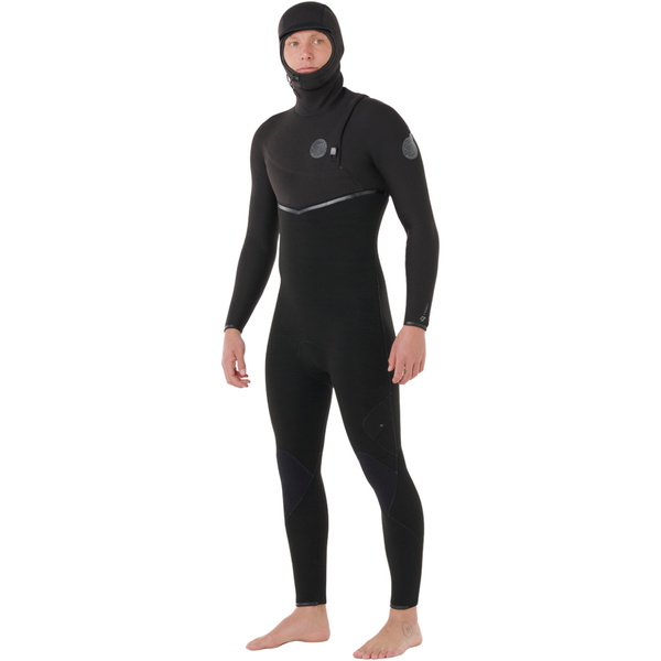 2026 Rip Curl Mens E-Bomb 5/4mm Zip Free Hooded Wetsuit 17IMFS -.. Black